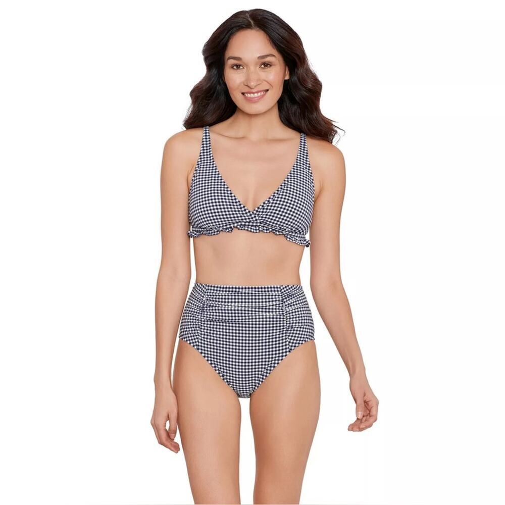 DRAPER JAMES RSVP Gingham Bikini Set Size Small